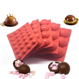 Khuôn Silicon Bán Cầu Hình Tròn Làm Bánh Giáng Sinh-Khuôn Đổ chocolate Bombs,Thạch,Mousse,Pudding Tròn