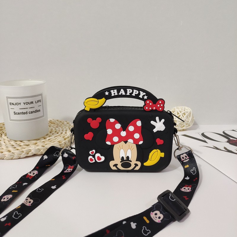 Disney Túi Đeo Chéo mini Bằng Silicagel Họa Tiết Hoạt Hình mickey Dễ Thương Cho Bé Gái