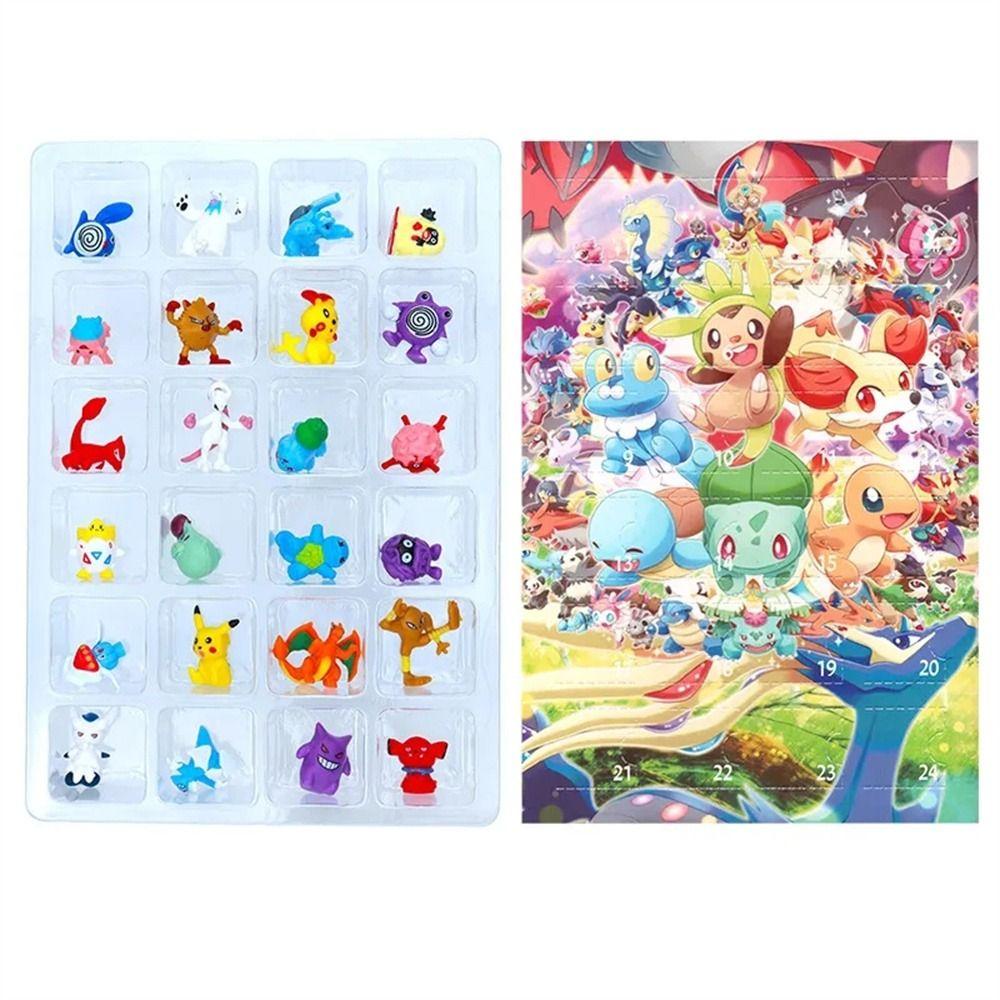 Mluck Lịch Giáng Sinh mini Bằng pvc Hình pikachu Dễ Thương Cho Bé