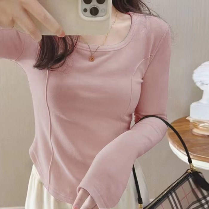 Áo Thun Nữ Dài Tay Cổ Tròn Thời Trang Hàn