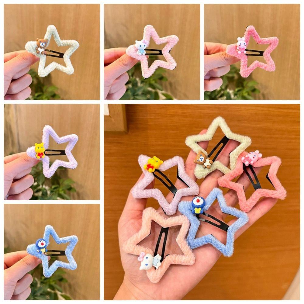 Shanlin Kẹp Tóc Hình Ngôi Sao Năm Cánh / Thỏ / Gấu pooh Hoạt Hình Dễ Thương Cho Nữ / Trẻ Em