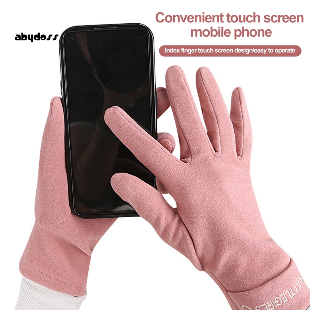 Aby Găng Tay Nhung Giữ Ấm Mùa Đông Có Thể Chạm Màn Hình Cảm Ứng Thời Tiết Cho Nữ