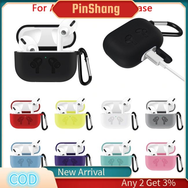 Vỏ Bảo Vệ Hộp Sạc Tai Nghe airpods pro Bằng Silicon Chống Rơi Chống Trầy Chống Sốc Kèm Móc Treo Tiện Dụng