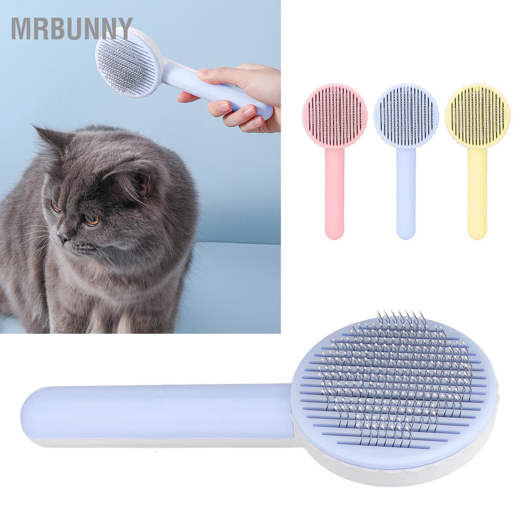 Mrbunny Bàn chải mèo chuyên nghiệp Kim tròn dày Chức năng massage lông thú cưng cho chó Thú