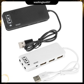 Washington057 Hub USB 2.0 TO 3 cổng + Tai Nghe Mic w Bộ chuyển đổi âm thanh 7.1CH chia đa năng
