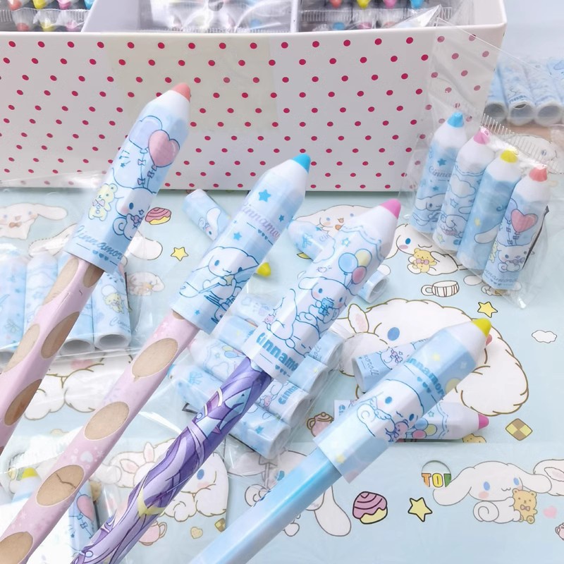 Sanrio Set 4 Nắp Đậy Bút Chì Họa Tiết Hoạt Hình Dễ Thương