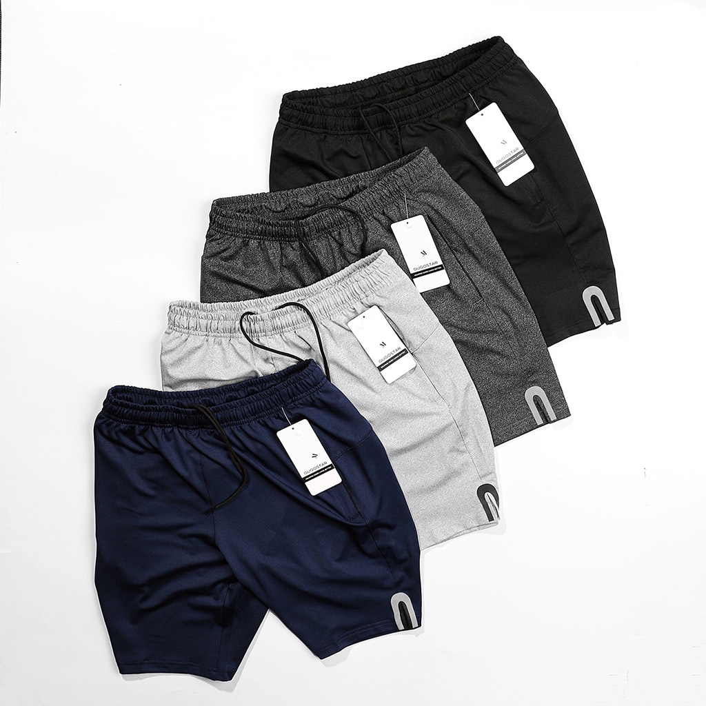 Quần Short Nam Thể Thao Xẻ OVAL G48 Gugostar, 3 Túi Khóa Kéo, Co Giãn 4 Chiều