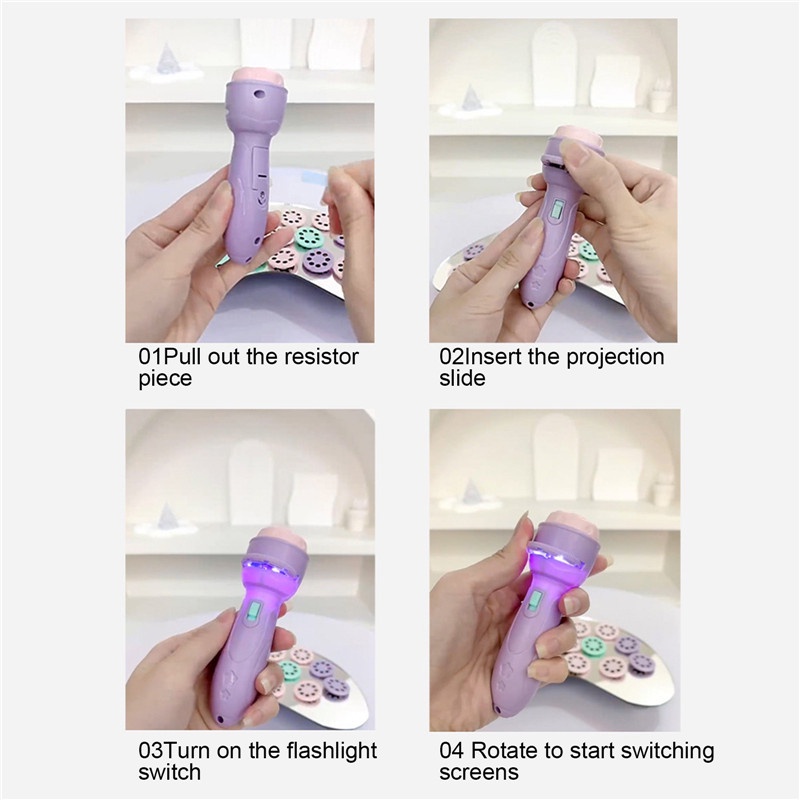 Đồ Chơi Đèn Pin Chiếu Hình Hoạt Hình Vui Nhộn Cho Bé