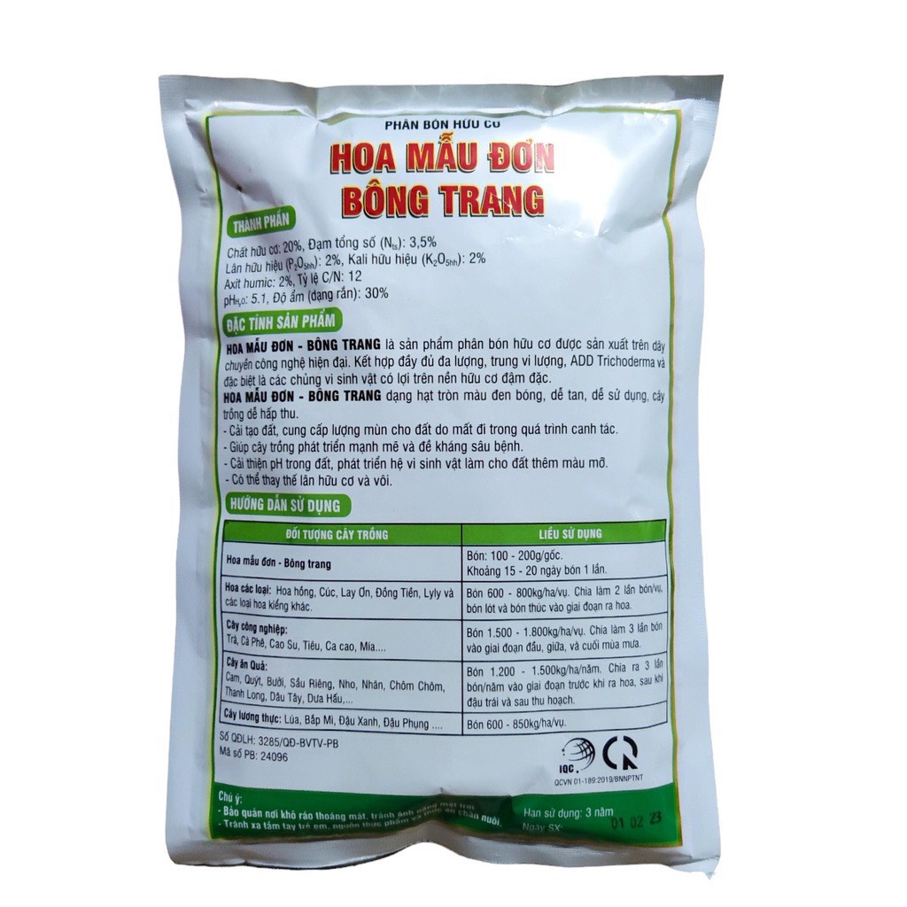 Phân Bón Hoa Mẫu Đơn - Chuyên Kích Thích Hoa Phát Triển, Cấp Dinh Dưỡng Cây Cứng Khỏe và Phát Tán Đẹp - Gói 700Gr