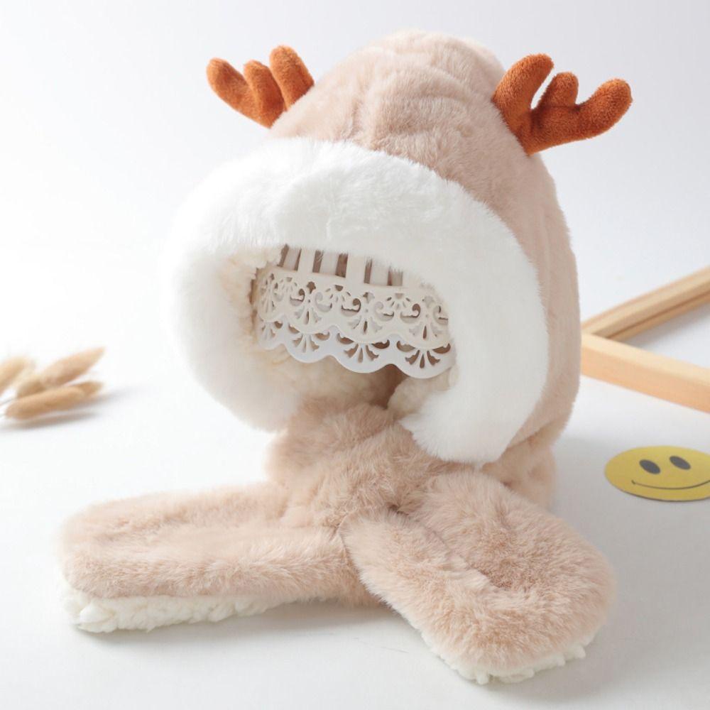 Shanhai set Mũ Trùm Đầu Và Khăn Choàng Cổ Bằng Vải Dệt Kim Màu Trơn Họa Tiết Hoạt Hình one piece Phong Cách Hàn Quốc Dành Cho Trẻ Em