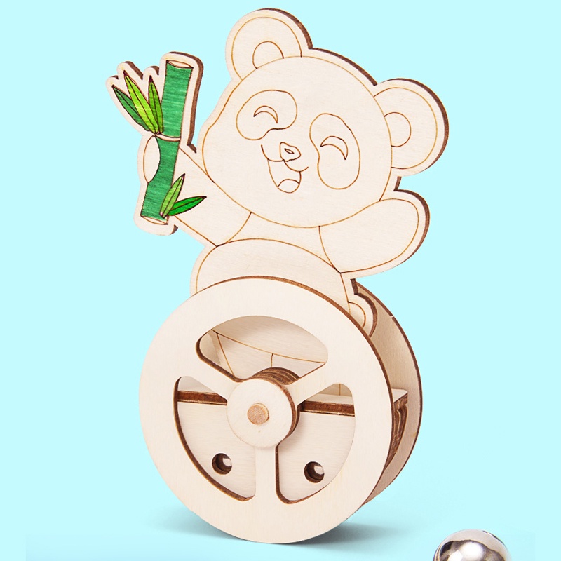 Đồ Chơi Thí Nghiệm Khoa Học Hình Gấu Trúc Bằng Gỗ handmade diy