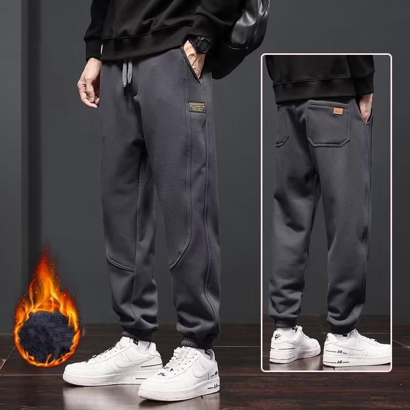 Hanlu Quần Legging Thể Thao Lót Nhung Dày Giữ Ấm Đơn Giản Phong Cách Mới Cho Nam