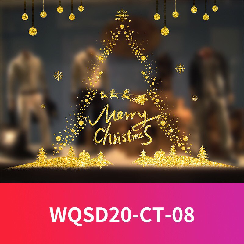 Decal ống noel kích thước 50x60cm , decal dán trang trí nhà cửa noel