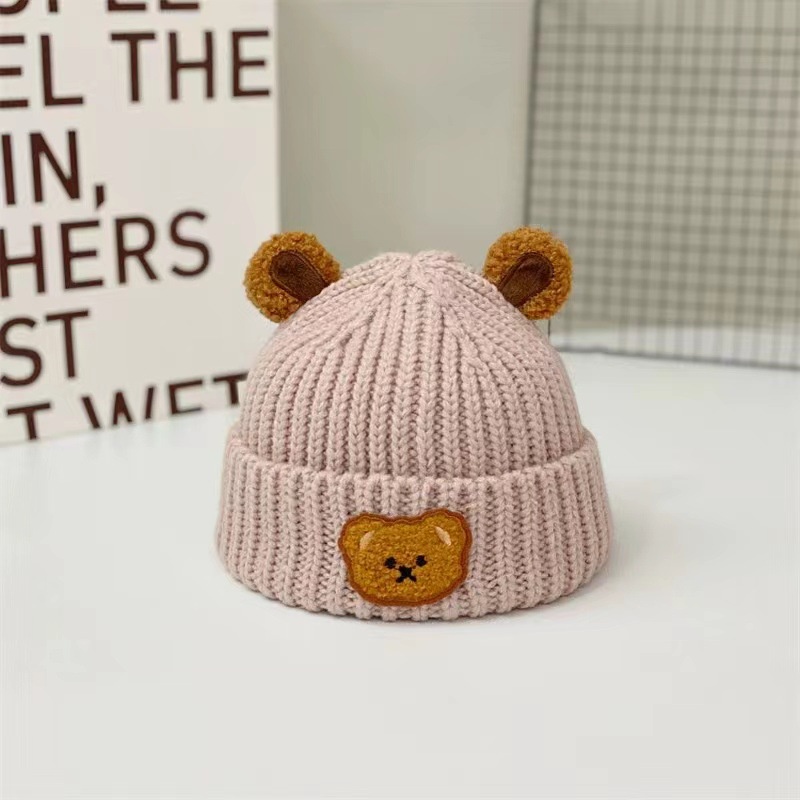 Dễ Thương Mũ beanie Trùm Tai Hình Gấu Đáng Yêu Cho Bé