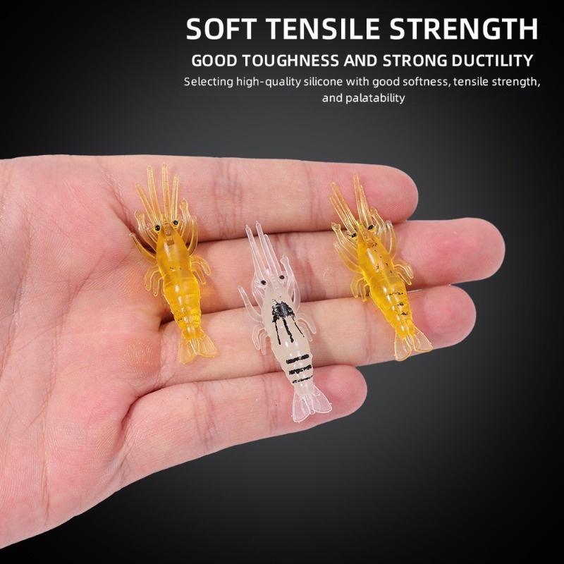 Mồi Tôm Giả mini Mềm Mại Dùng Câu Cá Ban Đêm