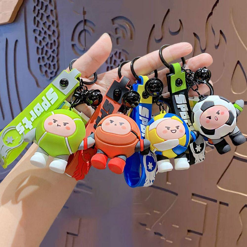 Mmluck Móc Chìa Khóa pvc mini Hình Bóng Đá / Bóng Chuyền / tennis / Bóng Rổ mini