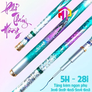 Cần câu tay phỉ thúy hồng 5h 28i, tặng kèm ngọn