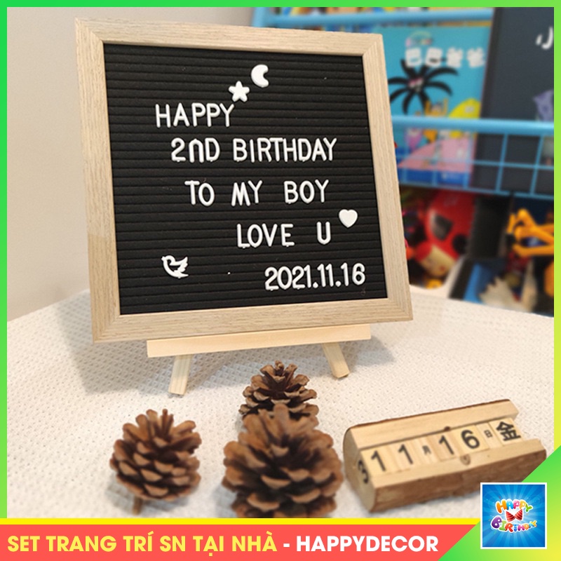 Bảng Gỗ Decor Handmade Size 25x25cm Kèm ( Chữ, Số, Kí Tự ) Trang Trí Sinh Nhật, Trang Trí Nhà Cửa, Quán Caffe