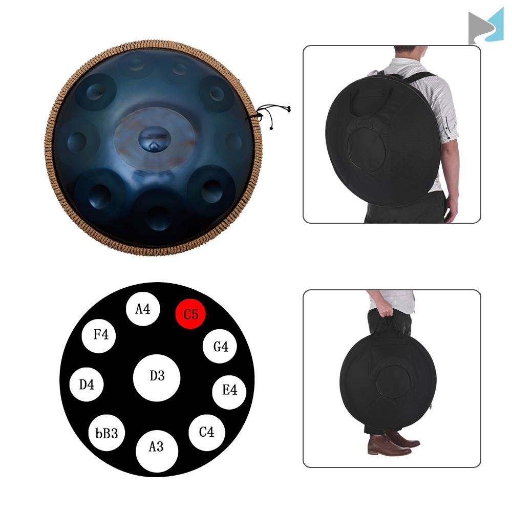 Handpan Hand Drum Percussion Musical Gift with Drum Stick Cleaning Cloth