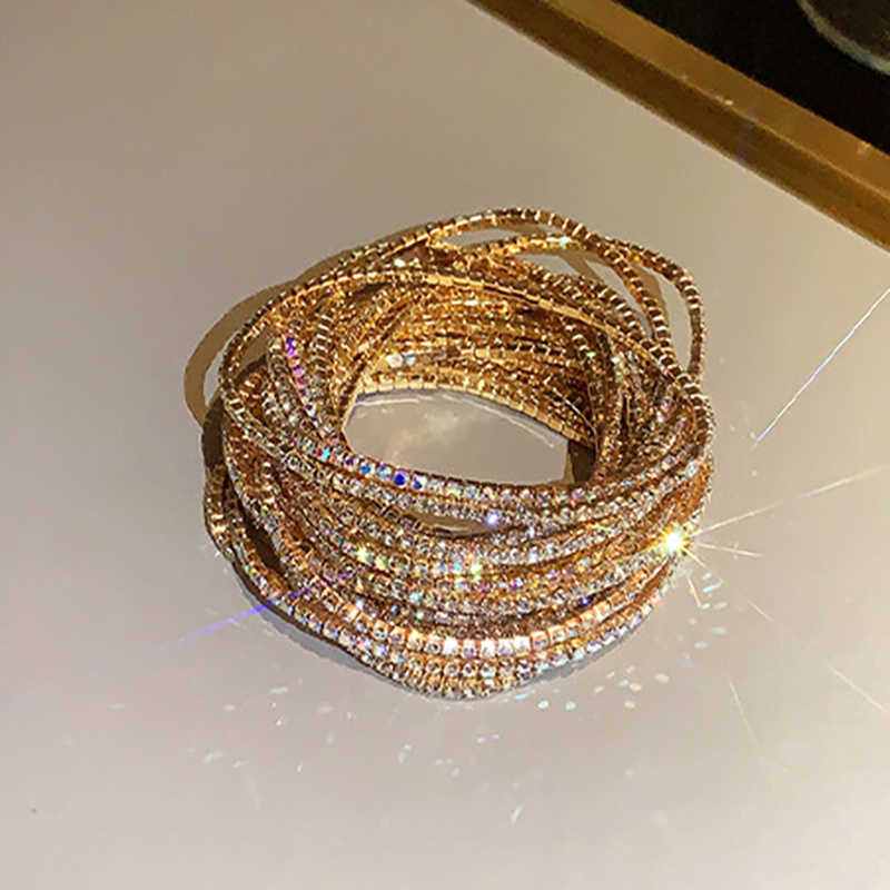 Vòng Tay Zircon Màu Sắc Vàng / Bạc Phong Cách Hàn Quốc Cho Nữ