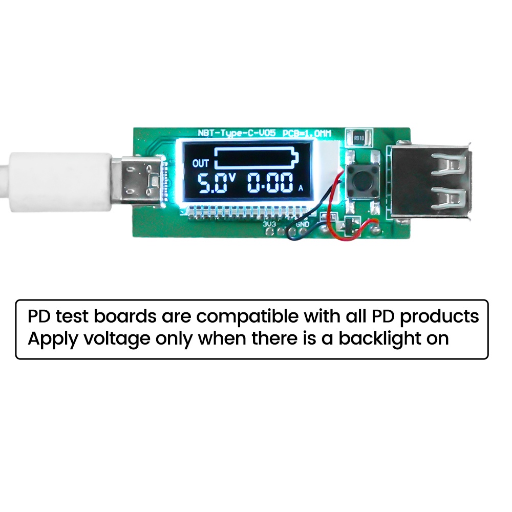 Bảng Mạch Kích Hoạt Giải Mã Sạc Nhanh Loại c Ziqucu Có Màn Hình lcd 5v / 9v / 15v / 20v