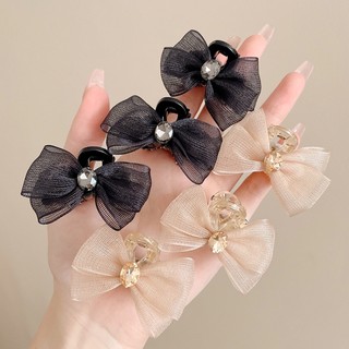 Set 2 kẹp tóc nơ lưới đính đá thời trang hàn quốc cho nữ