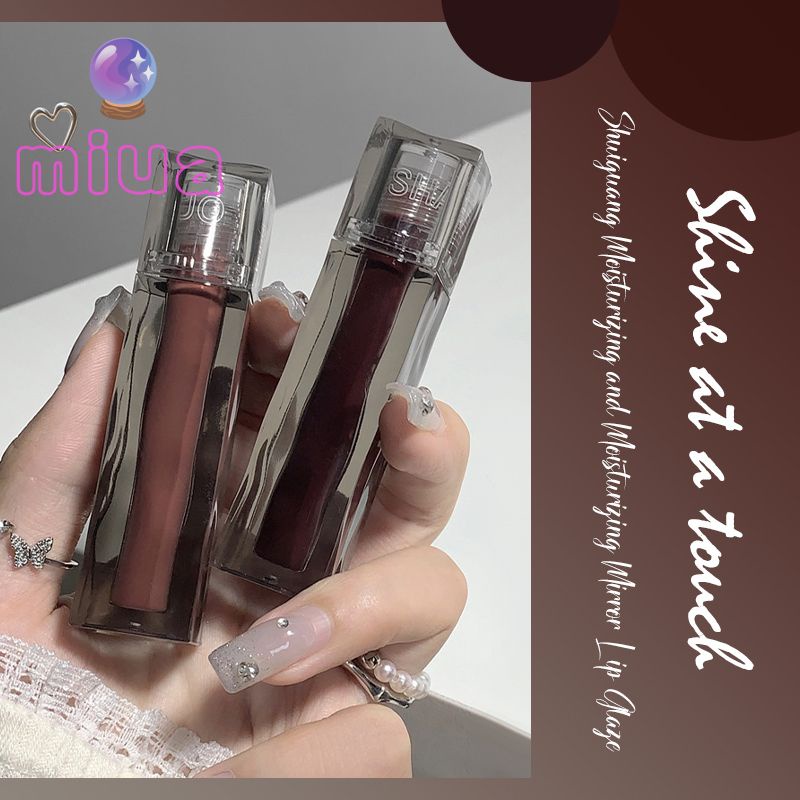 Miu💋Son Bóng SHAQINUO Dạng Lỏng Dưỡng Ẩm Màu Bóng Tráng Gương