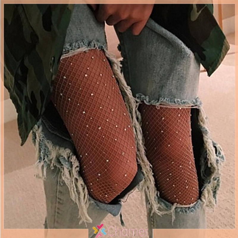 Quần Tất Lưới Đính Đá Pha Lê Mới Cho Nữ