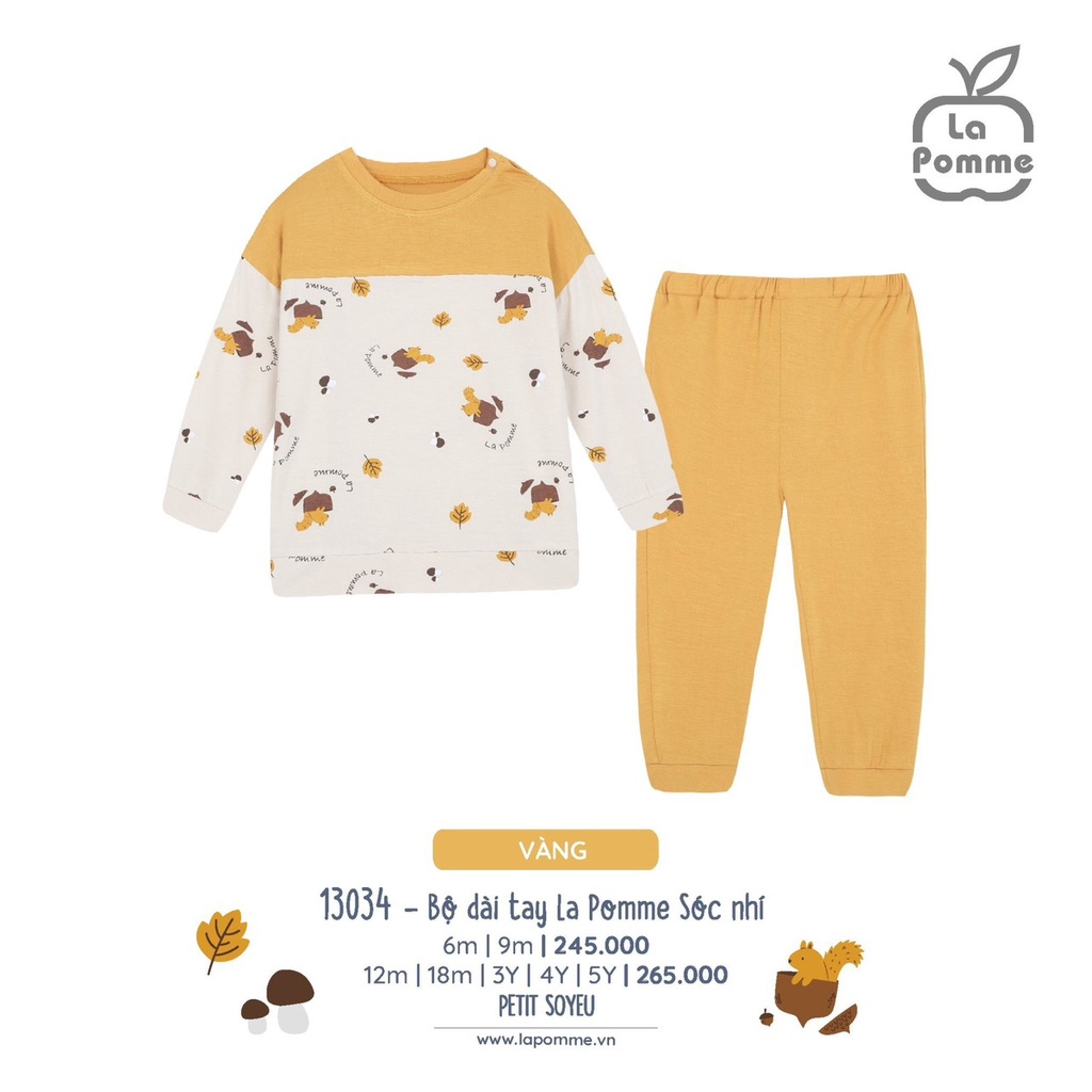 La pomme Bộ quần áo thu đông cho bé trai bé gái 13017,13034,13061,13065