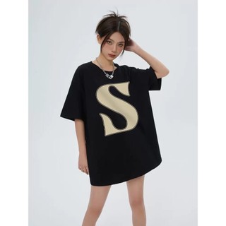 Áo thun nữ form rộng Guguno cotton cổ tròn in basic (A)