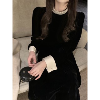 Đầm Nhung Dáng Ôm Phong Cách Pháp Ngọt Ngào Thời Trang Mùa Đông Cho Nữ
