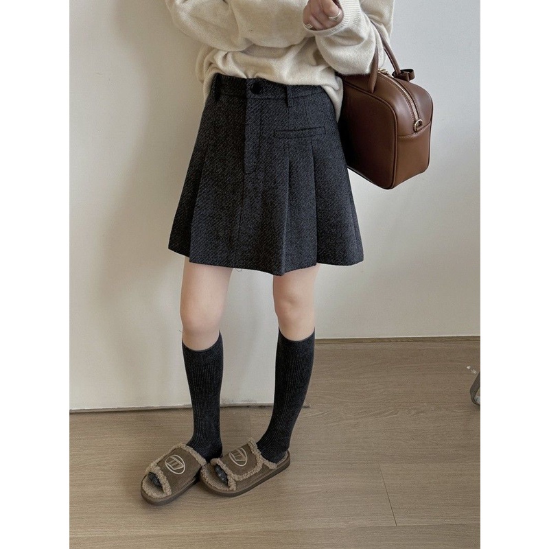 Chân Váy Chữ a Lưng Cao Dày Dặn Phong Cách Châu Âu Thời Trang Thu Đông Mới 2023