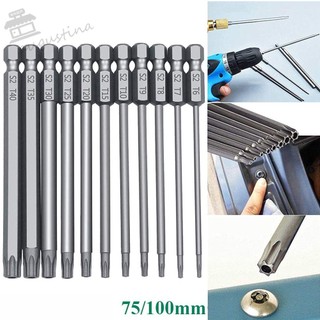 Augustina set 11 Mũi Khoan Lục Giác Rỗng Dẹp Đầu torx Bền Bỉ