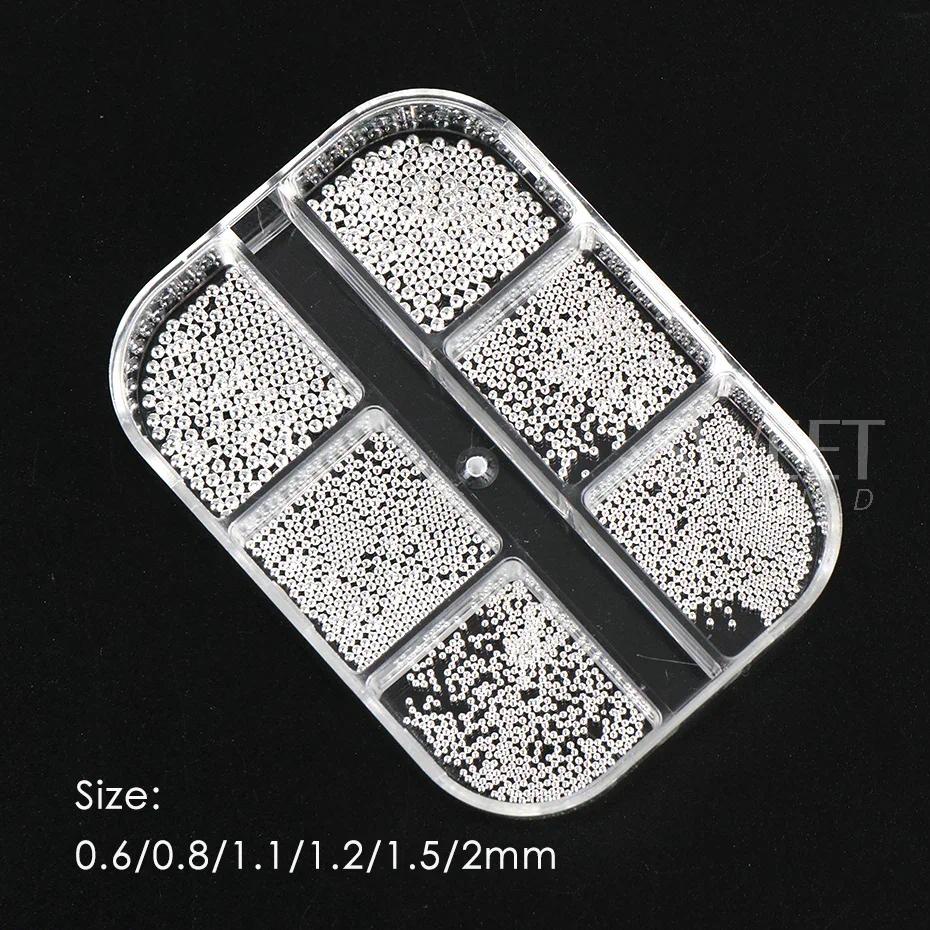 Hạt Xâu 6 Lỗ Bằng Thép Không Gỉ 0.6-2mm Tự Trang Trí Móng Tay