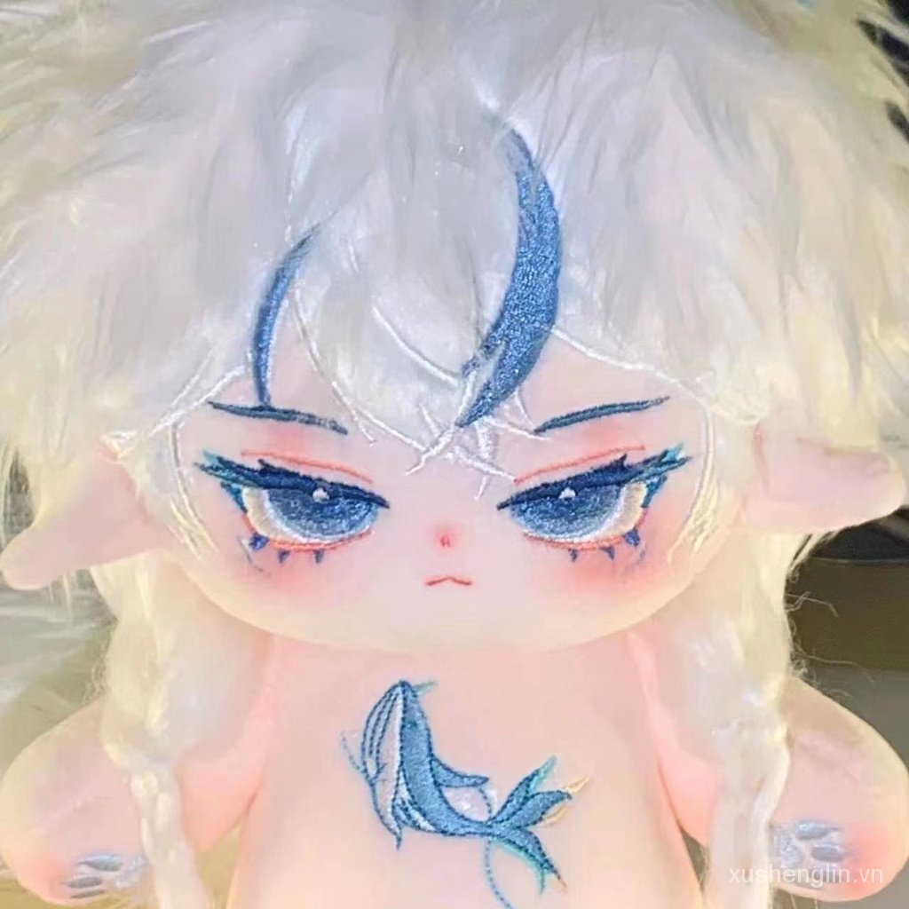 New cold-tracing white wool cotton doll 20cm boy's magnetic tail high temperature silk plait handsome ins style doll gift