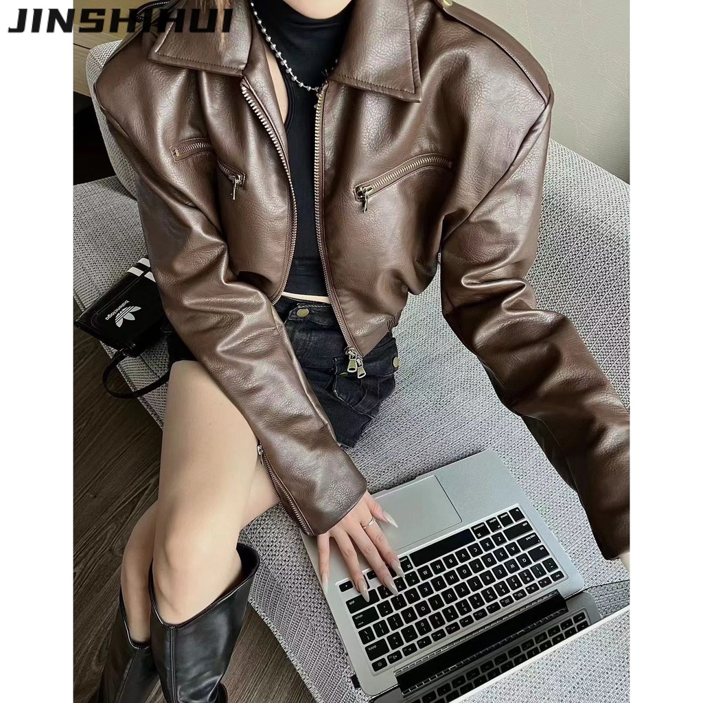 JINSHIHUI áo khoác dù áo khoác bomber cozy casual High-quality chic WJK23B0RHN 47Z231121