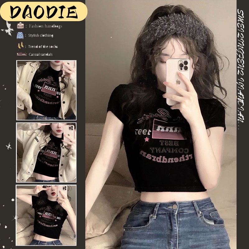 DAODIE áo croptop áo croptop nữ Thiết kế ít người cao eo slim hottie ngắn áo khoác 2023 NEW JL2617