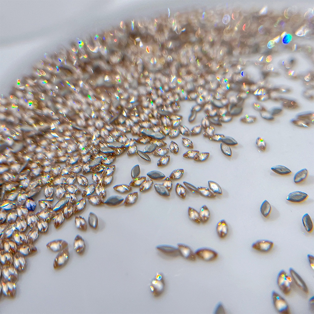 Phong Cách Mới Bông Tai Lúa Mì Đính Đá zircon Mắt Ngựa mini Siêu Chắc Chắn Sang Trọng