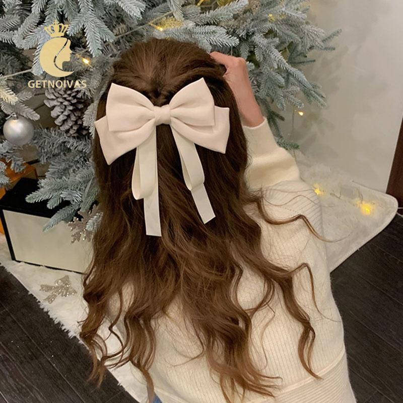 Kẹp Tóc Hình Nơ Bằng Vải satin Chất Lượng Cao Thời Trang