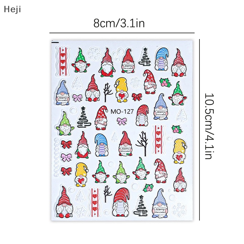 Heji Miếng Dán Trang Trí Móng Tay 3d Chủ Đề Giáng Sinh vn