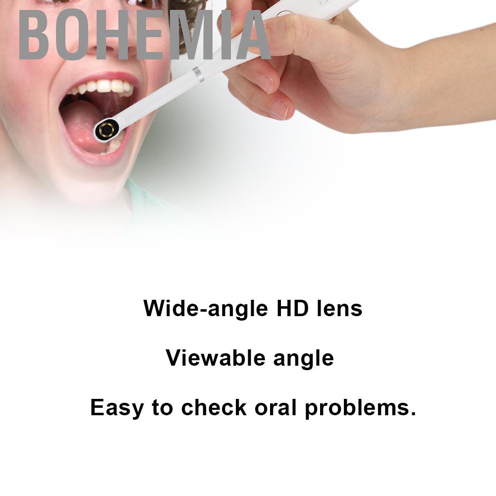 Bohemia USB Oral Endoscope  Portable Camera with 6 LEDs IP67 Waterproof Mini Dental to Help Clean the Mouth and Observe State of Mouth.