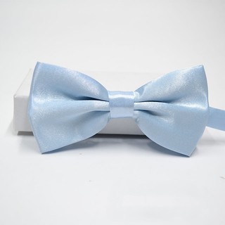 Cà Vạt Nơ Lụa polyester Hai Màu Trơn Sáng Bóng Thời Trang Nam