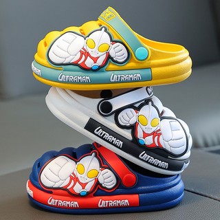 Dép Sandal Phối Lỗ Thoáng Khí Chống Trượt In Hình Ultraman Thời Trang Mùa Hè Cho Bé Trai Và Gái