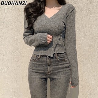 Áo sweater Cổ v Tay Dài Dáng Ôm Thời Trang Thu Đông Hàn Quốc Cho Nữ