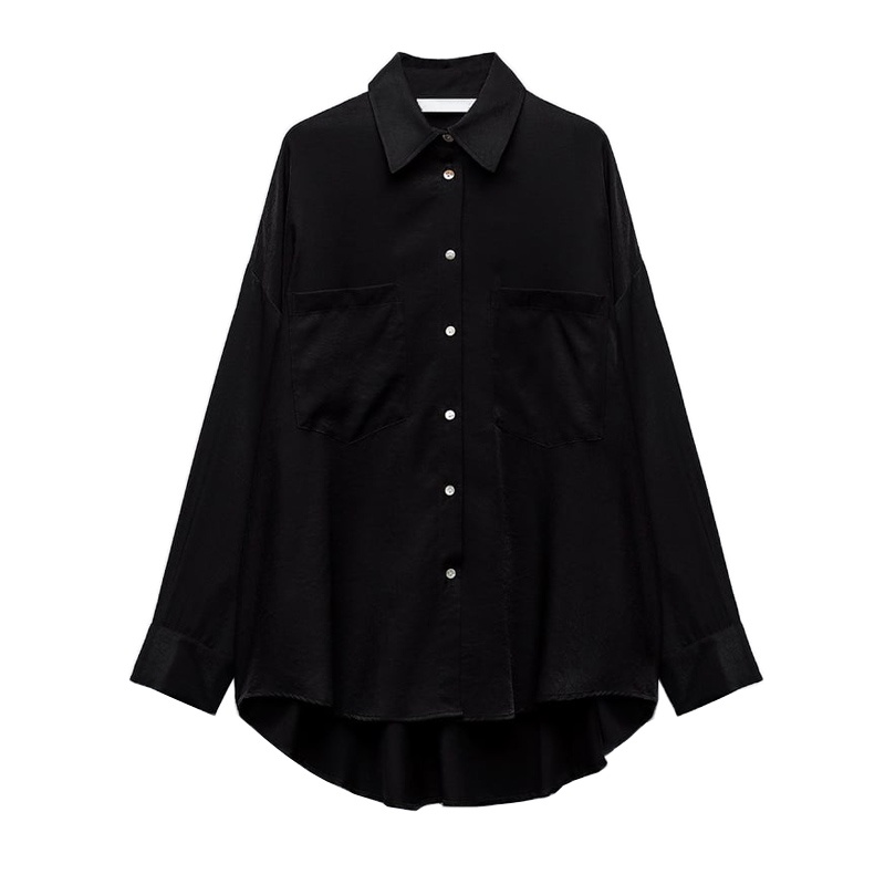 Zara Áo Sơ Mi Tay Dài Dáng Rộng Phong Cách Tối Giản Thời Trang Mùa Thu Cho Nữ 4387238