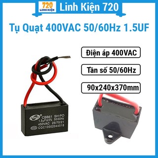 Tụ quạt đen 400vac 50/60hz 1.5uf chất lượng, giá siêu rẻ