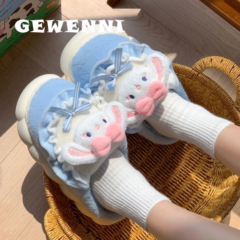 GEWENNI  dép lông dép bông dép đi trong nhà đế cao 2023 hot trend Độc đáo Chống thấm nước Mềm mại Trẻ trung FMR23C999P 49Z231205