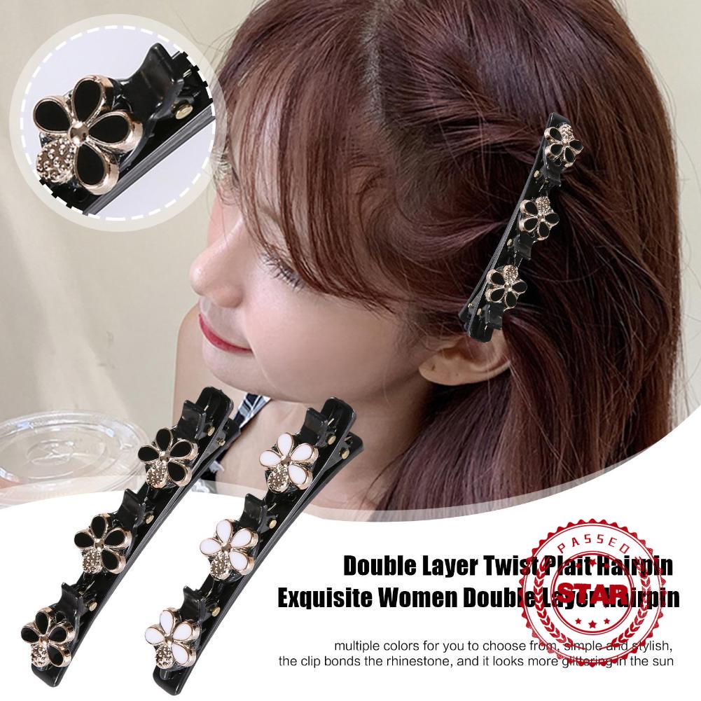 Kẹp Tóc Hai Lớp Phong Cách Hàn Quốc Xinh Xắn w7n1