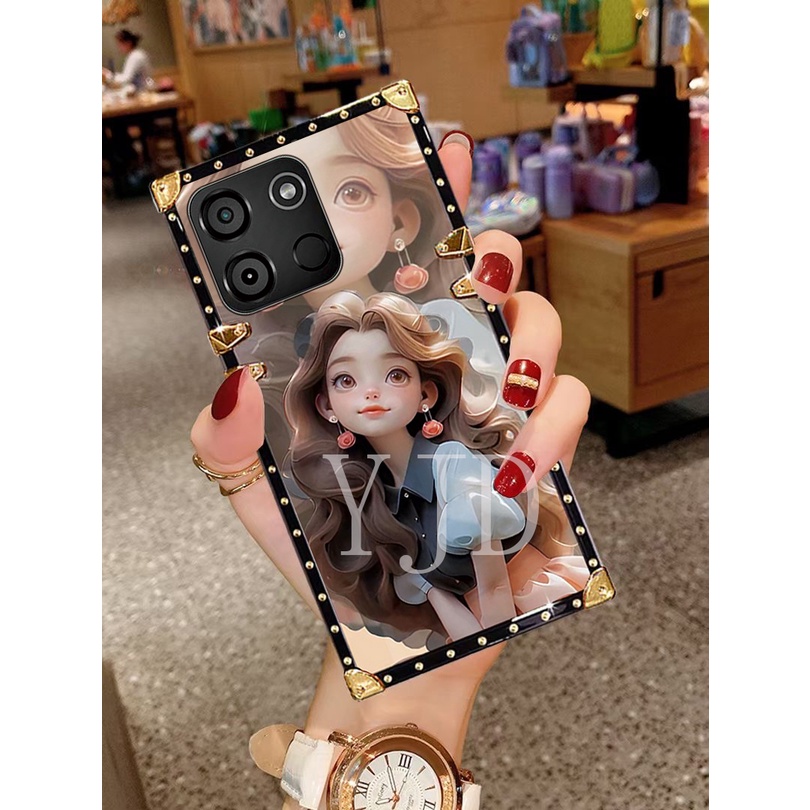 Ốp Điện Thoại tpu Chống Sốc Họa Tiết Hoạt Hình Có Dây Đeo Cho itel a60 p40