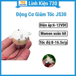 Động cơ giảm tốc js30 6-12vdc 8-16.5 rpm, chạy êm, momen xoắn tốt